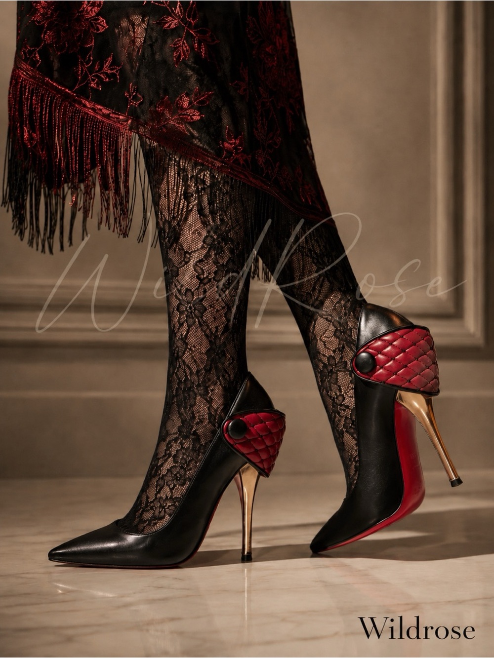 CHRISTIAN LOUBOUTIN Huguetta Quilted Cuff Heels